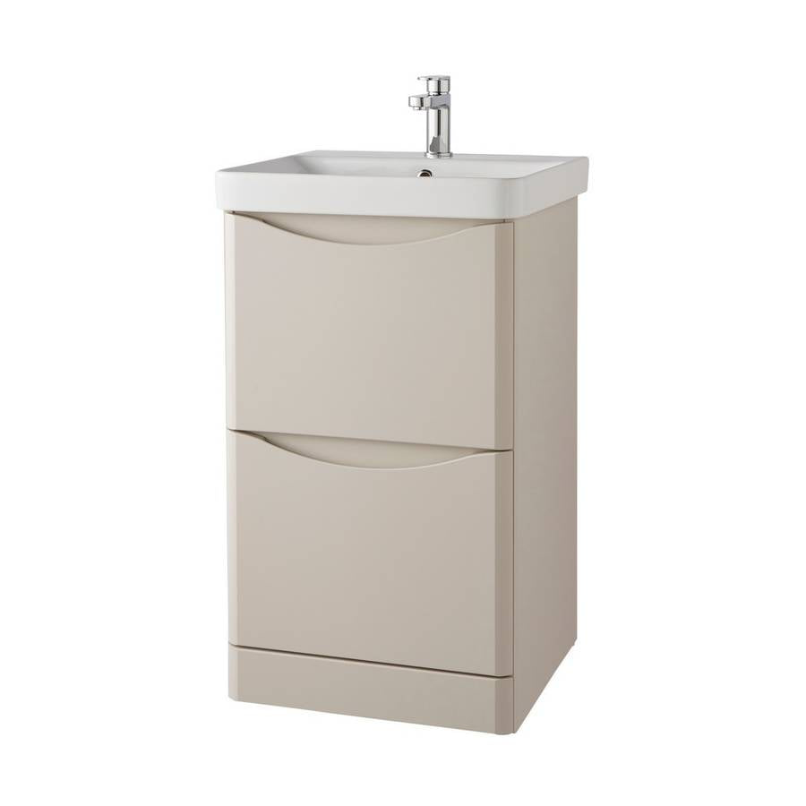 Arezzo Floor Standing 2 Drawer Unit & Ceramic Basin 600mm Cashmere 