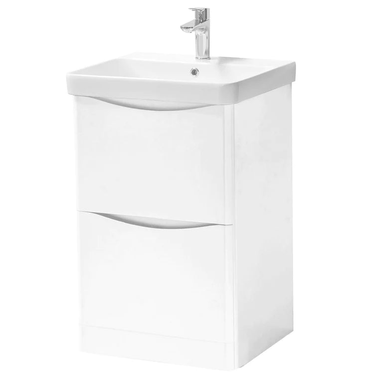 Arezzo Floor Standing 2 Drawer Unit & Ceramic Basin 600mm