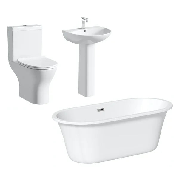 Free Standing Bath Suite With Toilet & Basin PlumbStore Direct