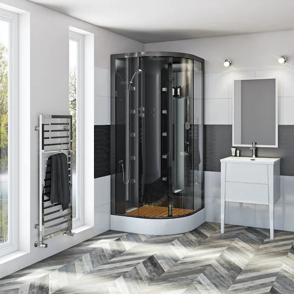 Quadrant Hydro Massage Shower Cabin With Seat 900 x 900